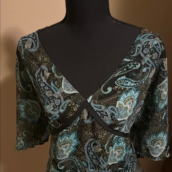 Black & Blue Apt. 9 Blouse w/ Built-in Camisole - Picture 2 of 6